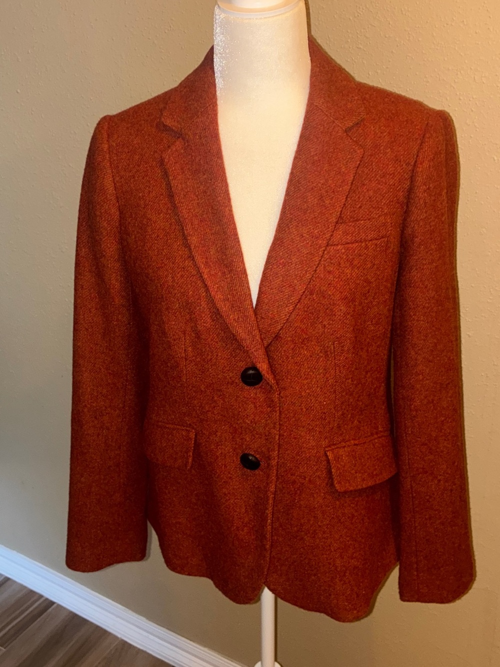 Talbots Rust-Orange Tweed Blazer